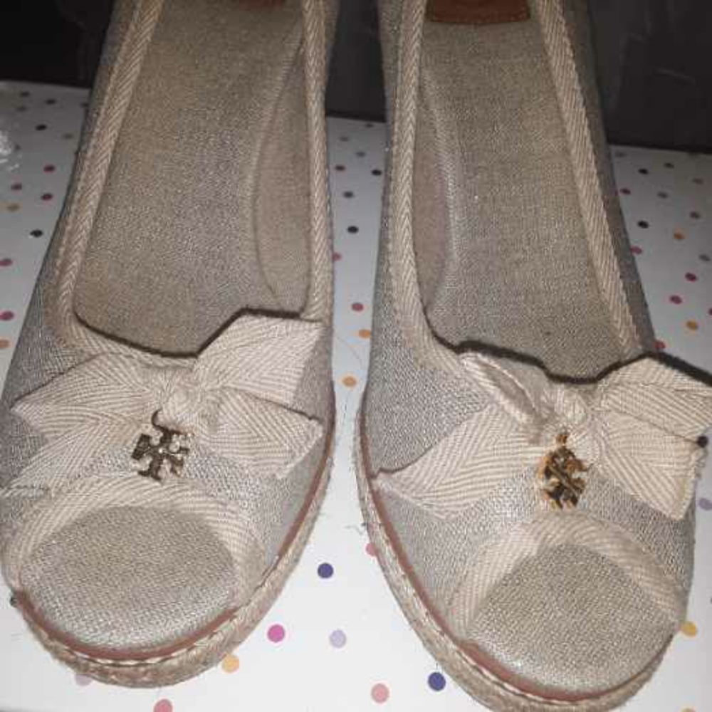 SOLD! TORY BURCH Sparkle Wedge Espadrilles Heels